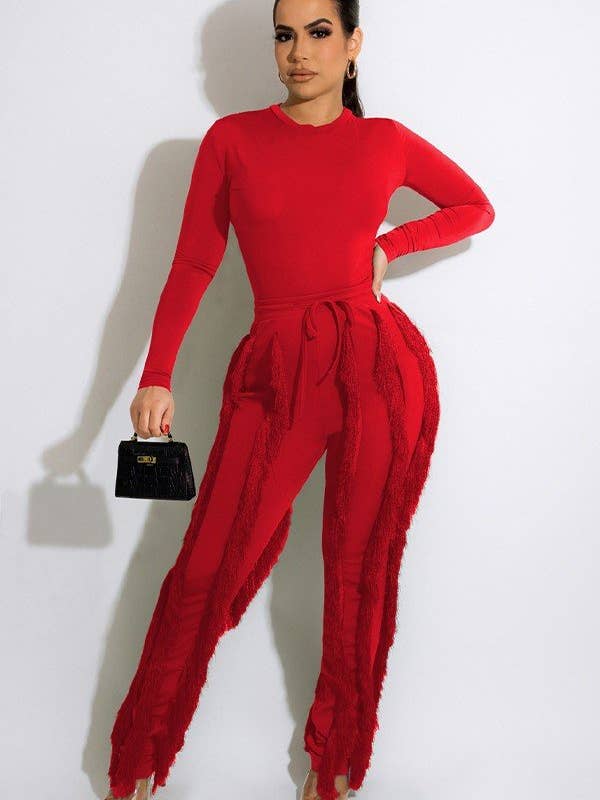 Aria Romance - Wholesale Top & Pant Set (NOT Loungewear) - Women's - Fringe Lace Two-Piece Romper6