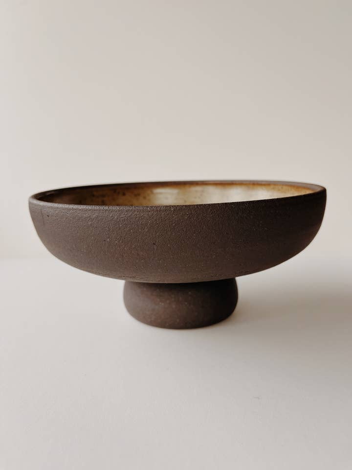 Pedestal Bowl- Dark Brown for wholesale by Coastline Ceramics