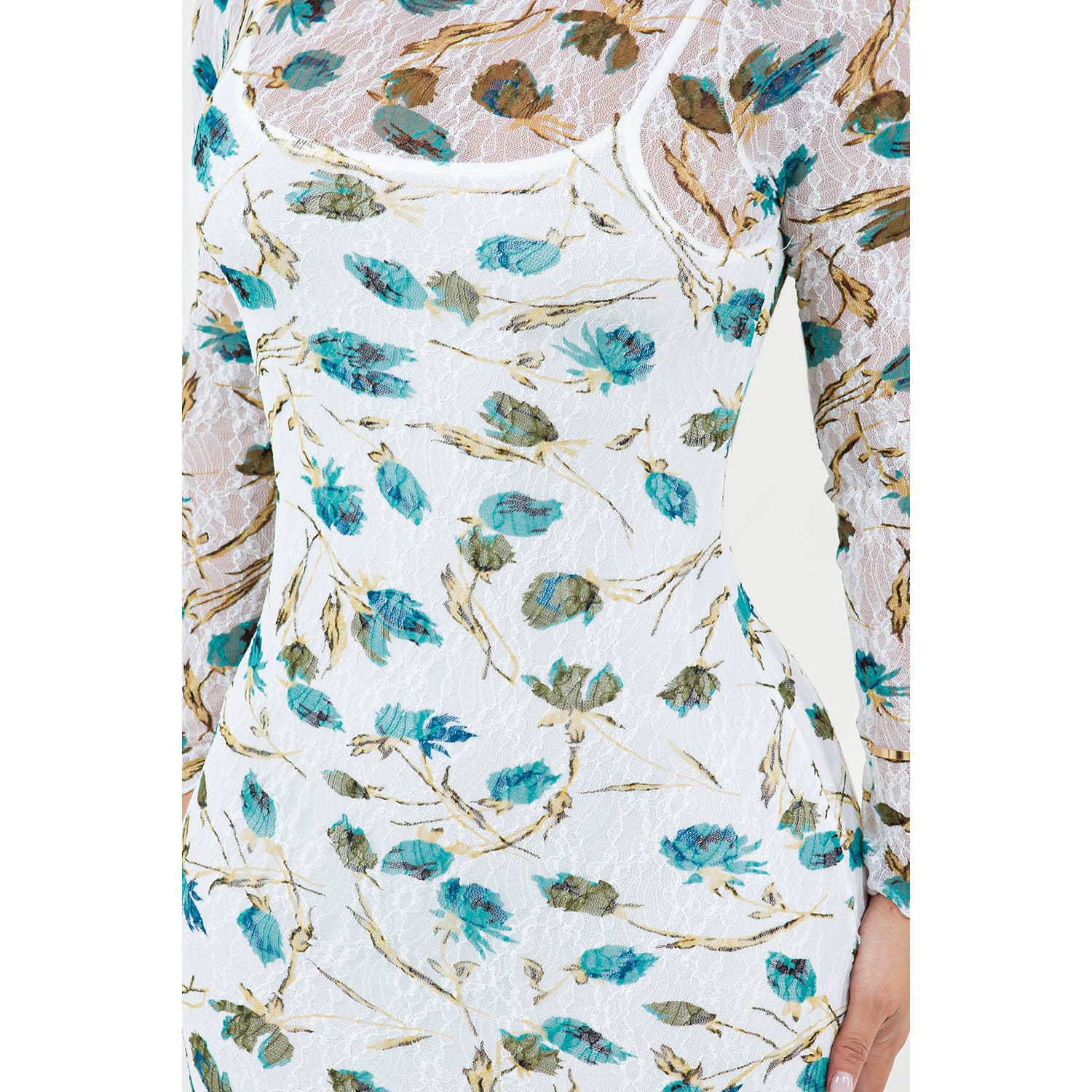 Uptown Apparel – Engroshandel Kjole - Dame – D13807 Lace Print foret kjole1