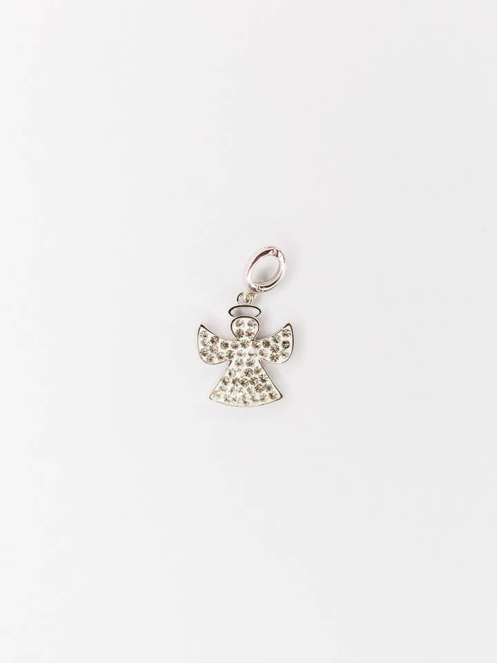 Cristal Anjo Branco Cristal Prata de Lei por atacado de Annie and Sisters