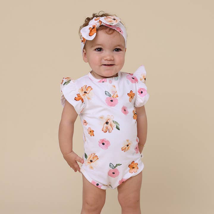 Snuggle Hunny - Wholesale Bodysuit (Non-Footed) - Baby - Poppy Short Sleeve Organic Bodysuit with Frill2
