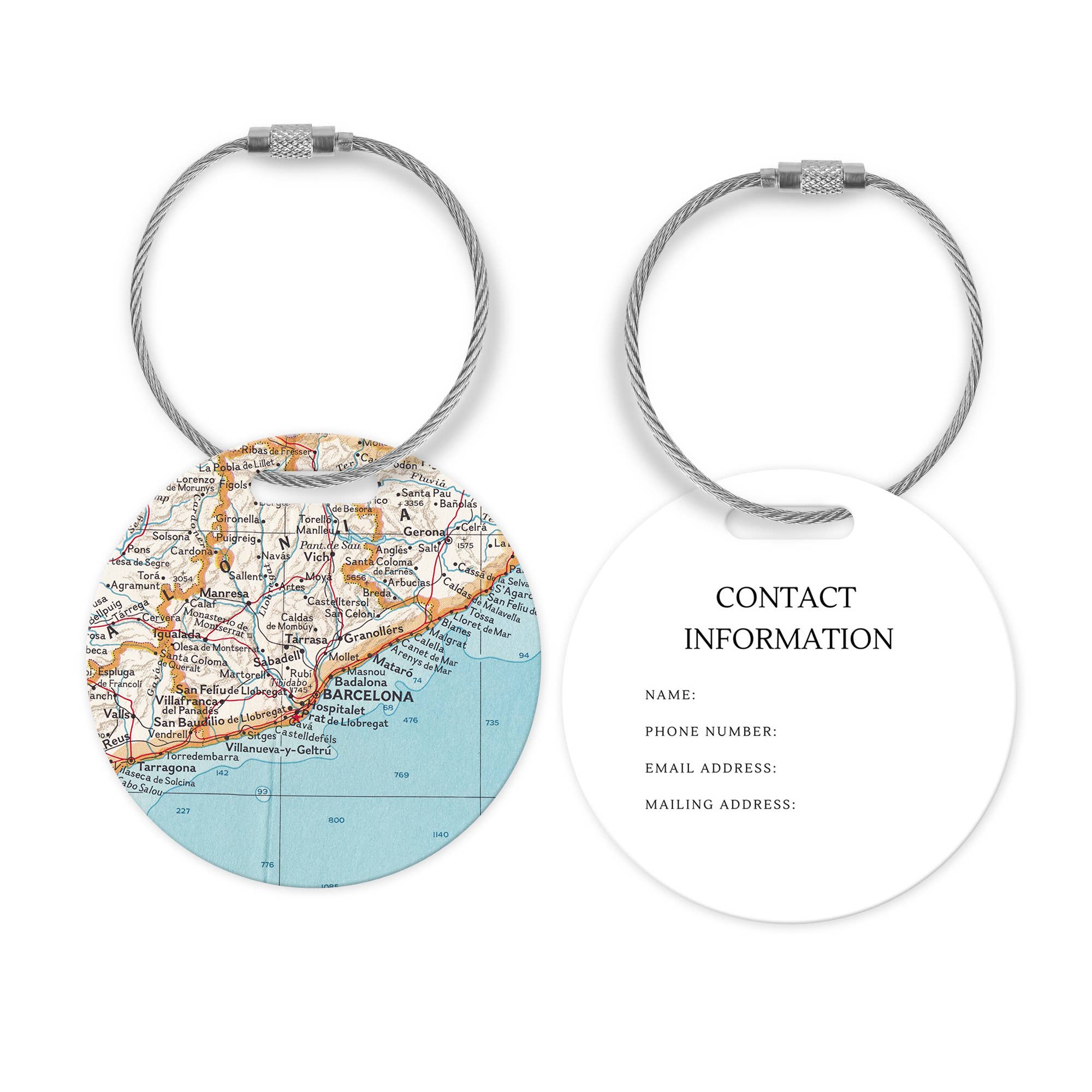 Daisy Mae Designs - Wholesale Luggage Tag - Barcelona Spain Map Luggage Tag Handle Wrap Airport Tag0