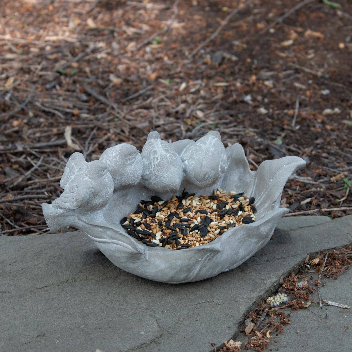 Audrey's Home & Gift - Wholesale Bird Feeder - Cement Leaf Bird Feeder (PC)4
