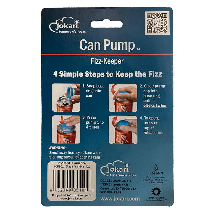 Jokari - Wholesale Kitchen Tool/Gadget - Jokari Can Pump – Repressurizing Flip-Top Lid for Soda Cans5