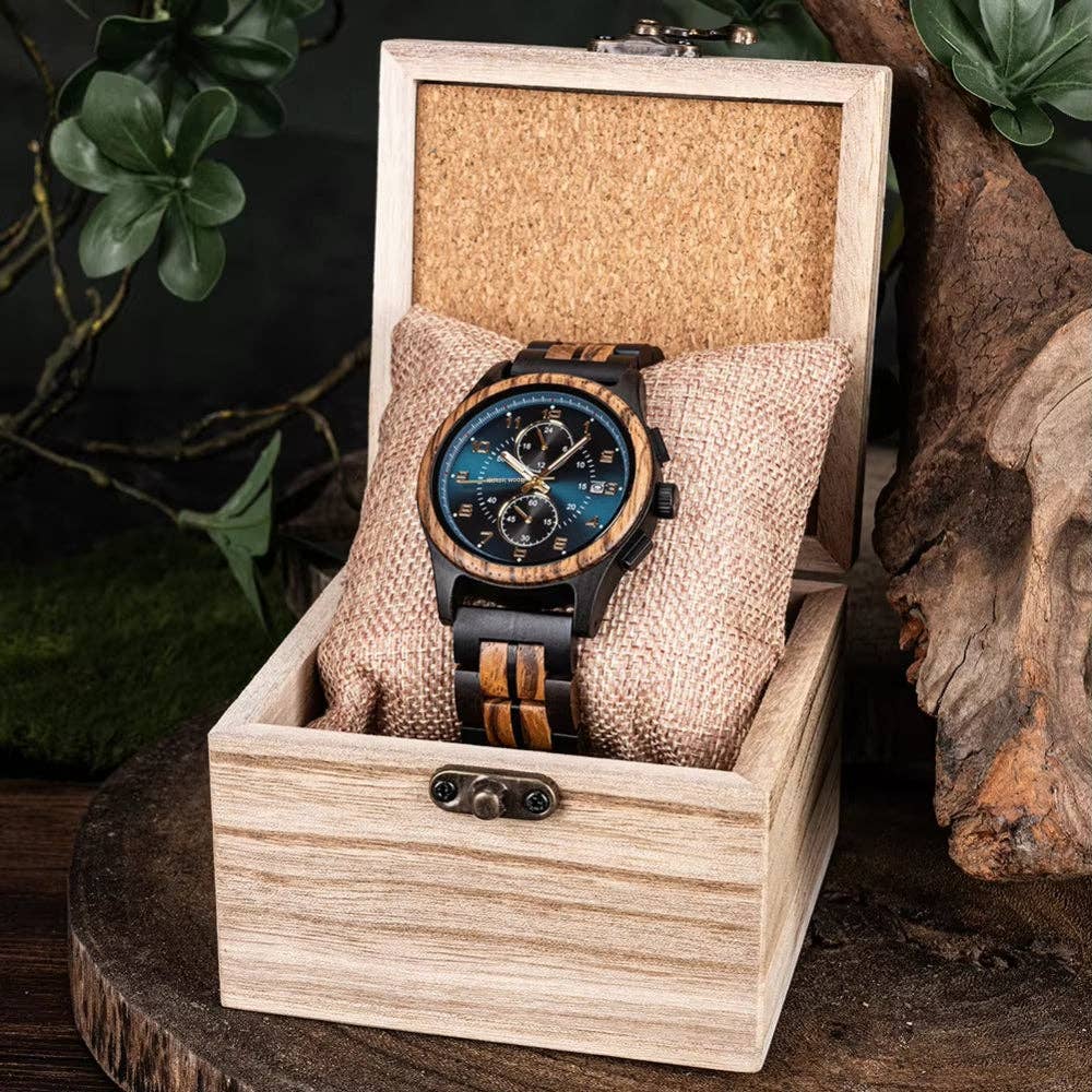 Nordic Wood - Wholesale Wrist Watch - Men's - Bleu Horizon7
