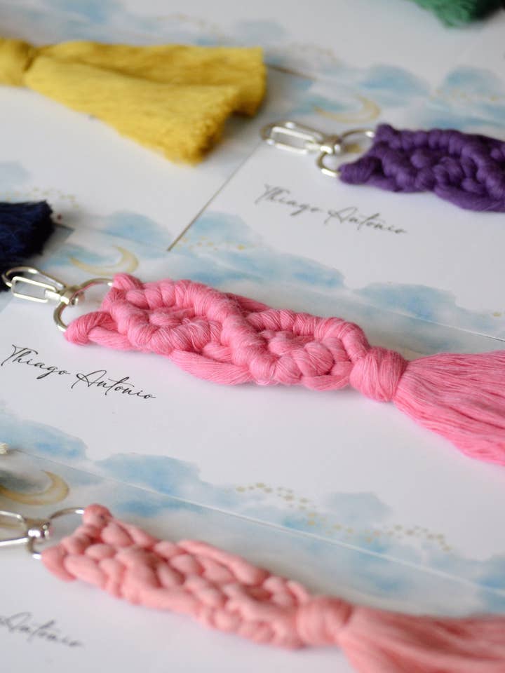Baby Macrame Keychain Gifts, Newborn Boy Party Favors for wholesale by Uniq Favors