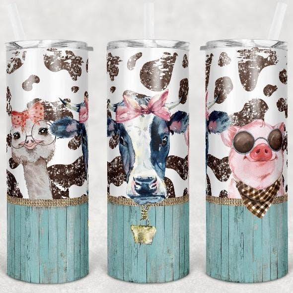 Copo com estampa de vaca e animais de quinta por atacado de Antisocial Designs