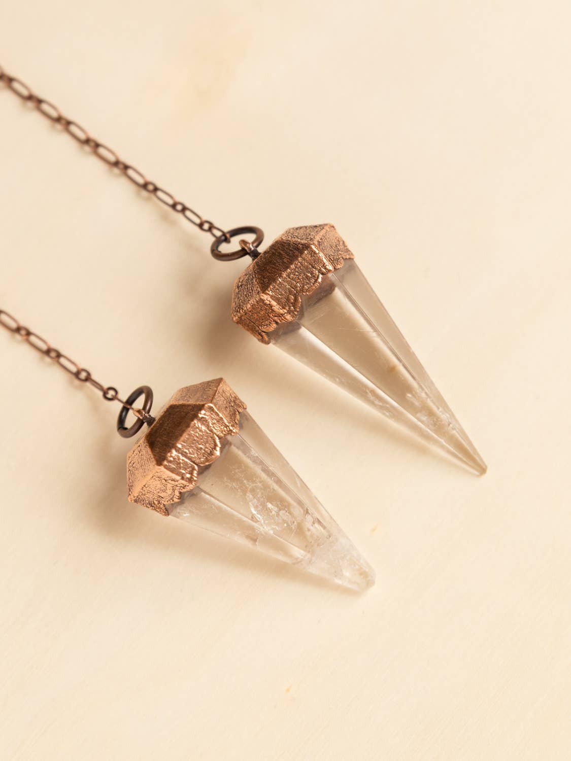 The Cyprus Cabinet - Wholesale Spiritual Stone/Crystal - Quartz Copper + Crystal Pendulum4