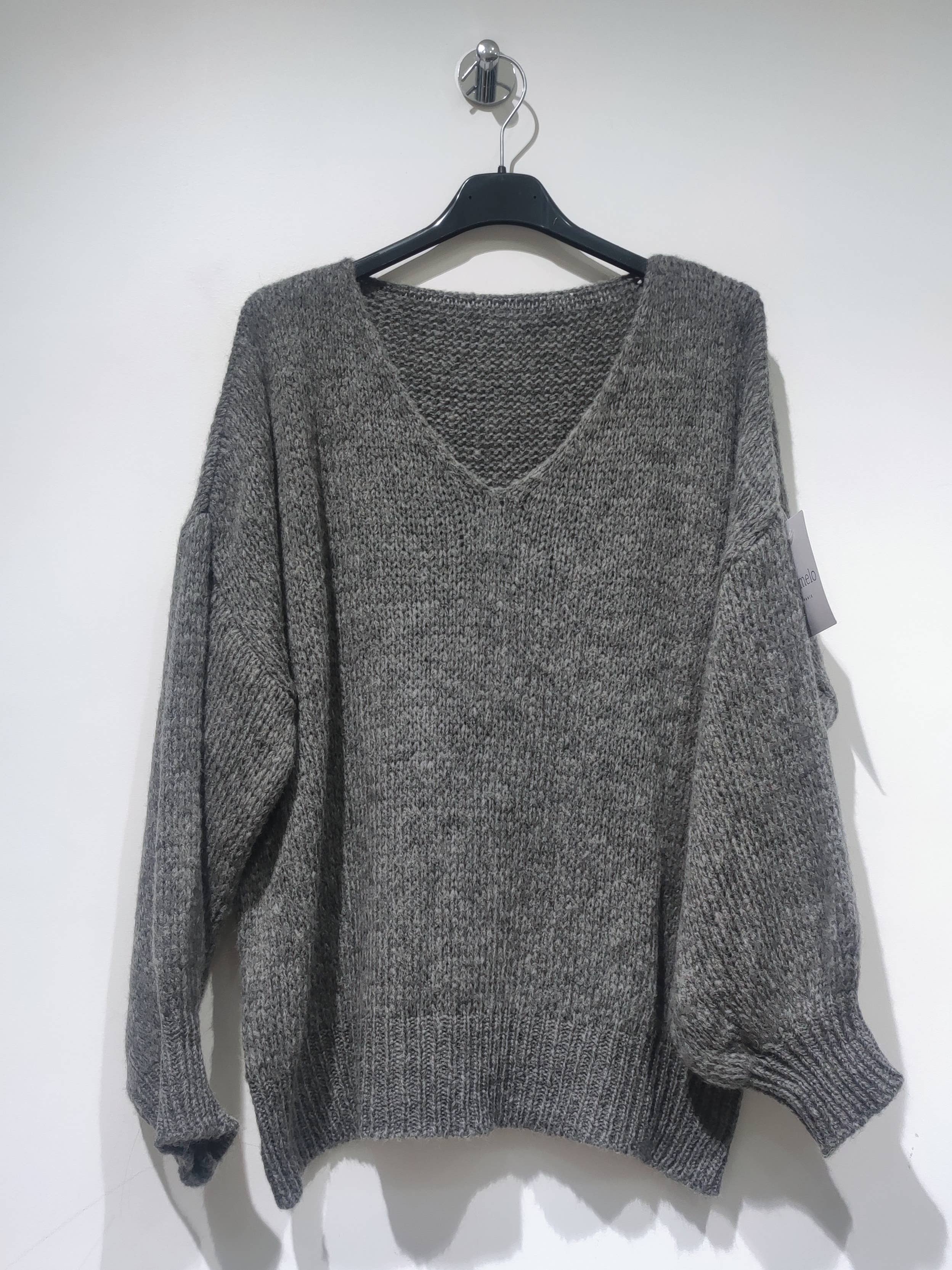Pomelo paris - Wholesale Tunic Sweater - Women's - ROMA V-Neck Sweater AH263