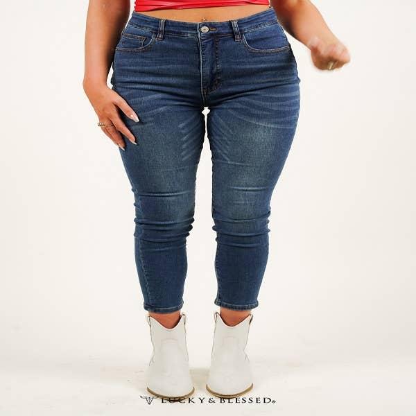Lucky and Blessed Leather Lace Up Flare Jeans