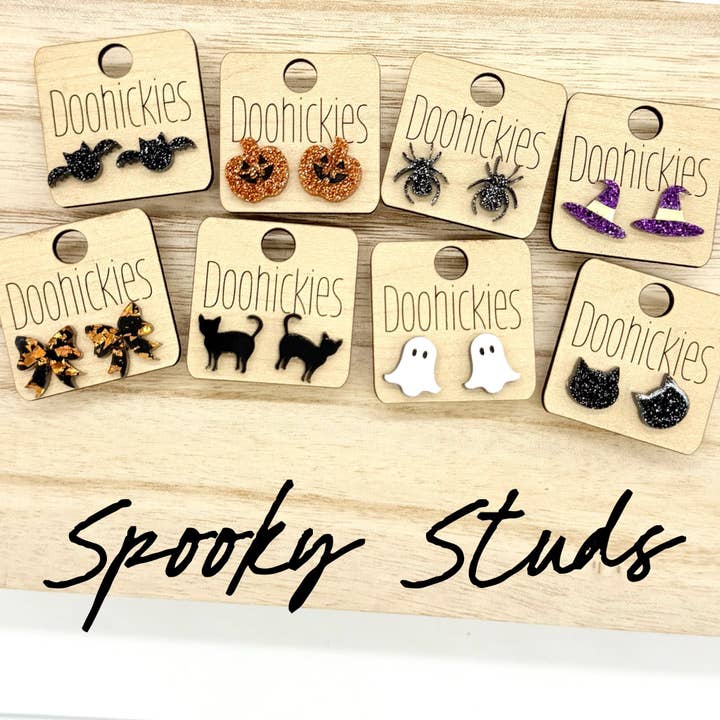 Spooky Studs - Acrylic Halloween Earrings for wholesale by Doohickies
