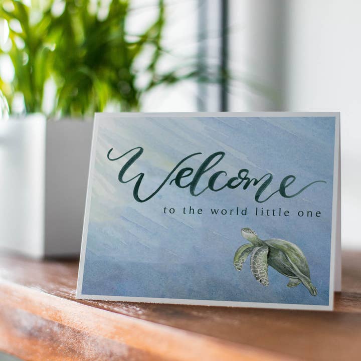 The Lighthouse Sketchbook - Venta al por mayor Tarjetas de bebé - Nueva tarjeta de bebé | Bienvenido al mundo pequeño | Turtle New