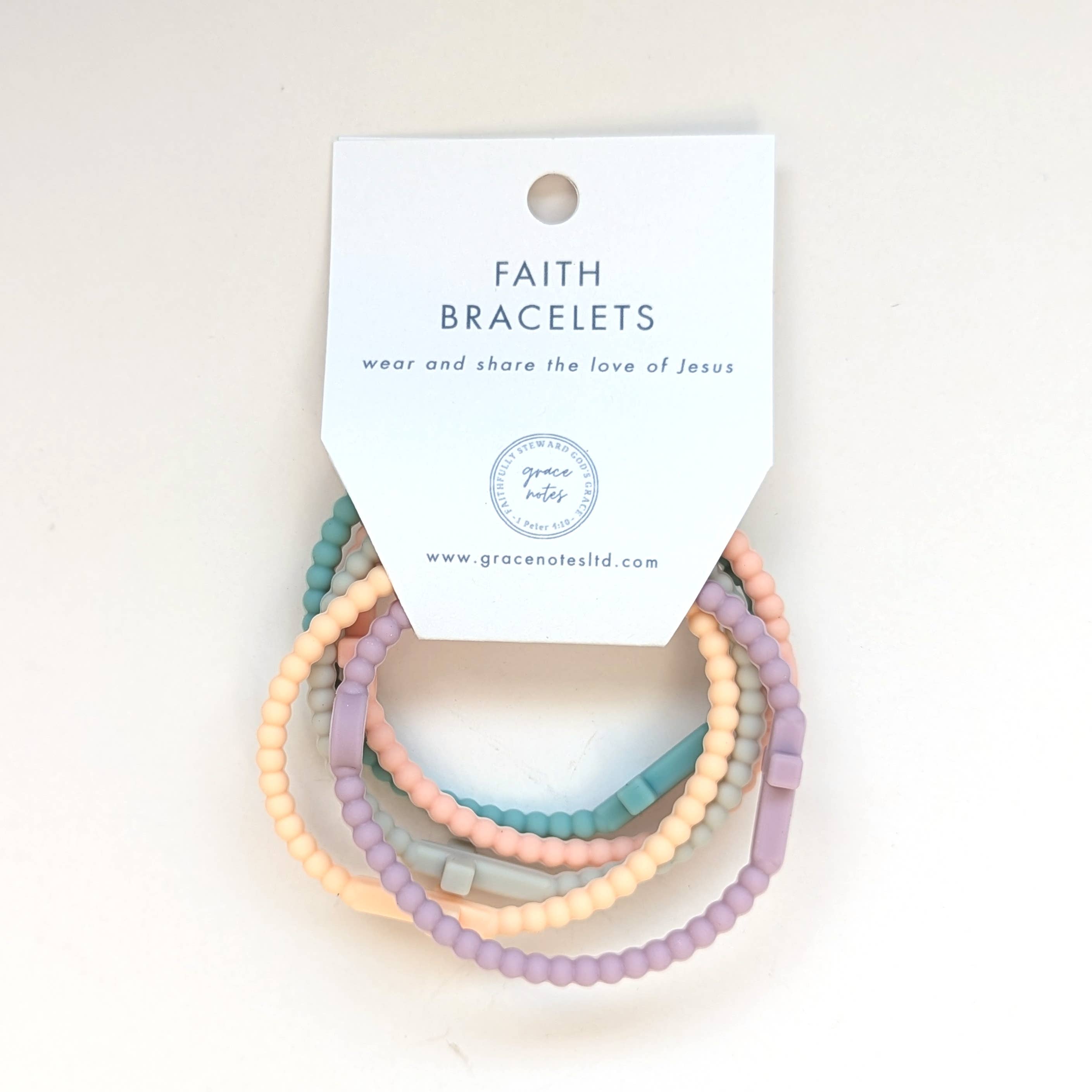 Grace Notes Ltd. - Christian Art and Gifts - Wholesale Prayer Beads Bracelet - Faith Silicone Cross Bracelets - Multicolor Packs of 51