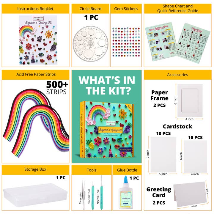 My Creative Camp LLC - Wholesale DIY Craft Kit - Kids - Beginner's Quilling Kit - DIY Craft Kit for Kids + Adults
