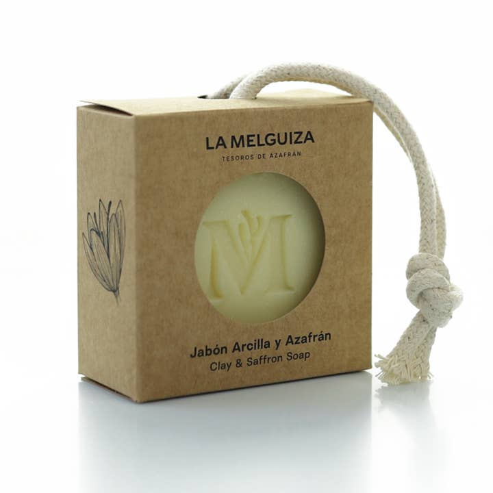 Natürliche Seife mit weißem Ton und Safran für den Großhandel von Azafranes La Melguiza
