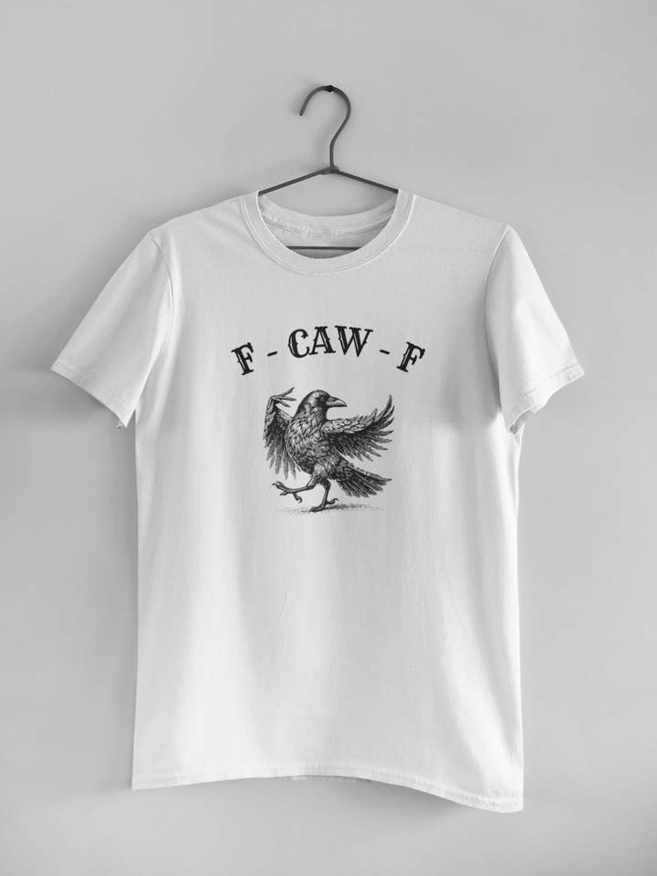F - Caw - F Maglietta a maniche corte autunnale 100% cotone per la vendita all'ingrosso da parte di Wander West Threads