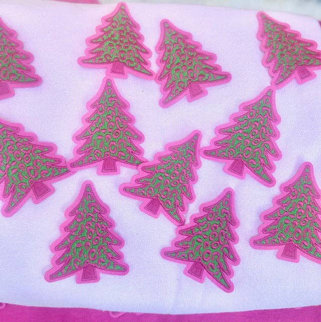 sequinandstiches - Wholesale Patch - Christmas Tree Patch, Pink Patch, Embroidered Patch, Trucker Hat Patch, Christmas Patch, Iron on Patch, DIY Patch, Patch for Hat, Holiday patch2