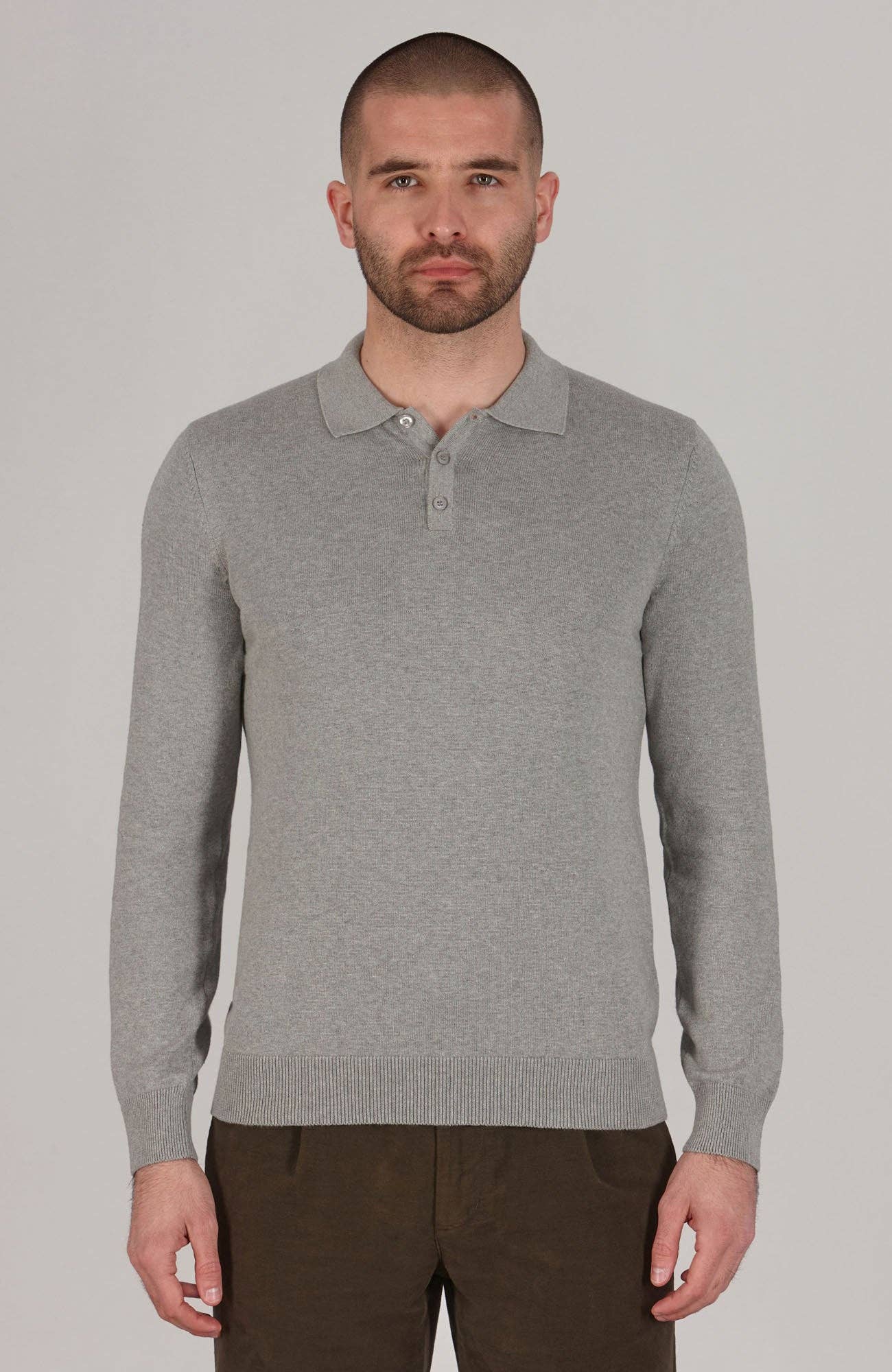 Paul James Knitwear – wholesale Polo – Men’s – Mens Lightweight Cotton Long Sleeve Knitted Polo Shirt42