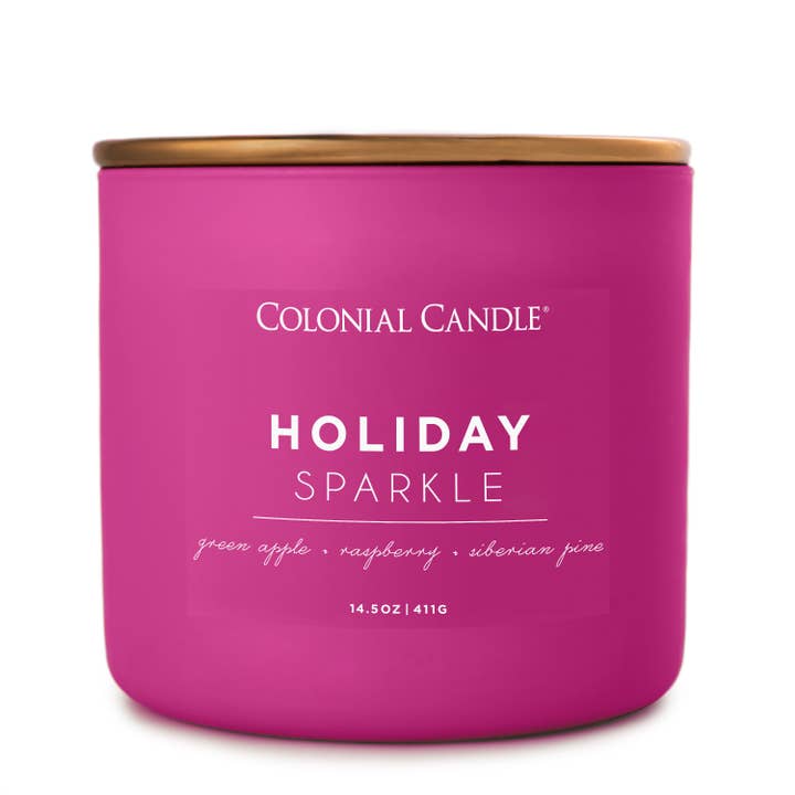 MVP Group International INC - Wholesale Jar/Filled Candle - Pop of Color Holiday Sparkle, 3 Wick, 14.5oz