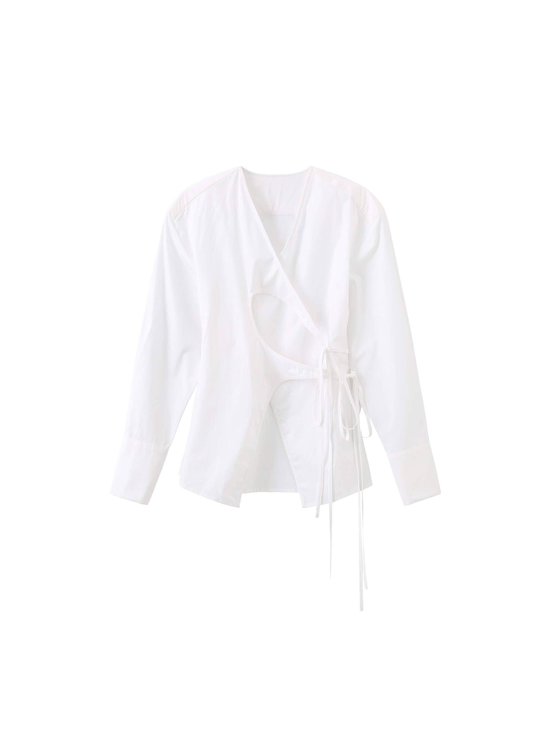 CUBIC – wholesale Blus - Dam – Ljus blus med v-ringning och korslagda lager0