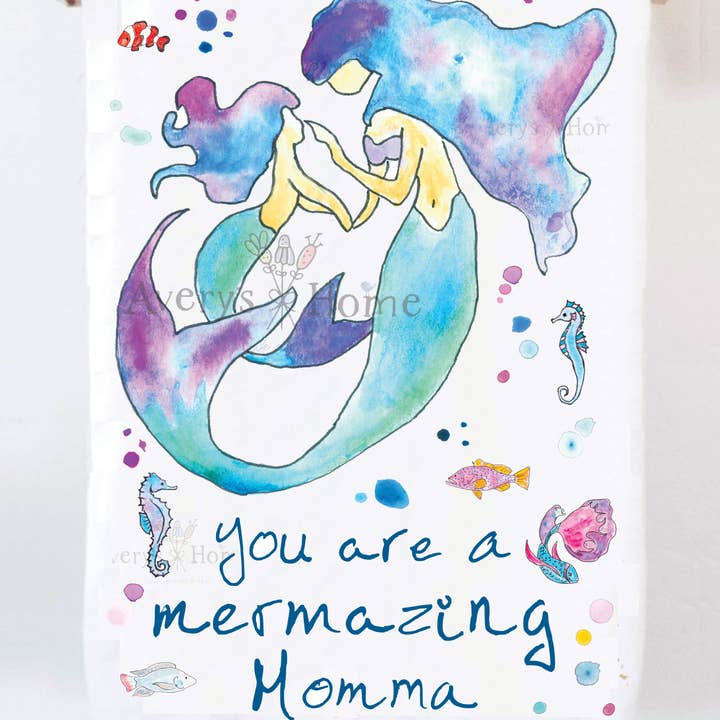 Mothers Day Mermaid Daughter Tea Towel for wholesale by Avery's Home