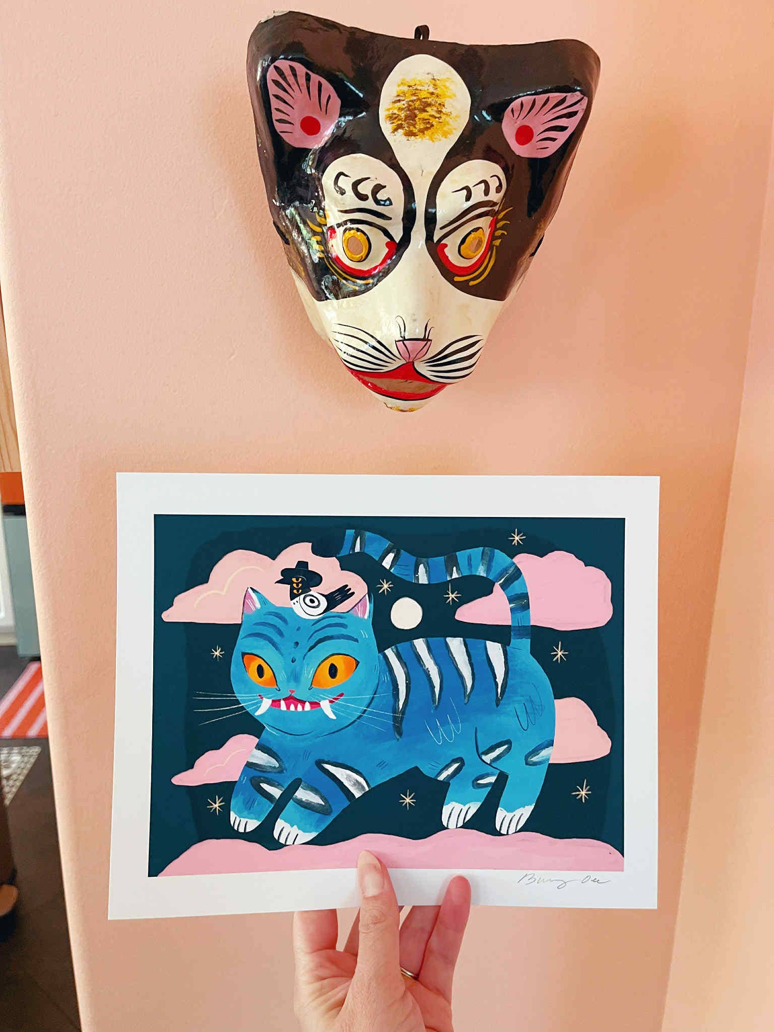 Bunny Dee - Wholesale Art Print - silly derpy tiger 8x10 matte print1