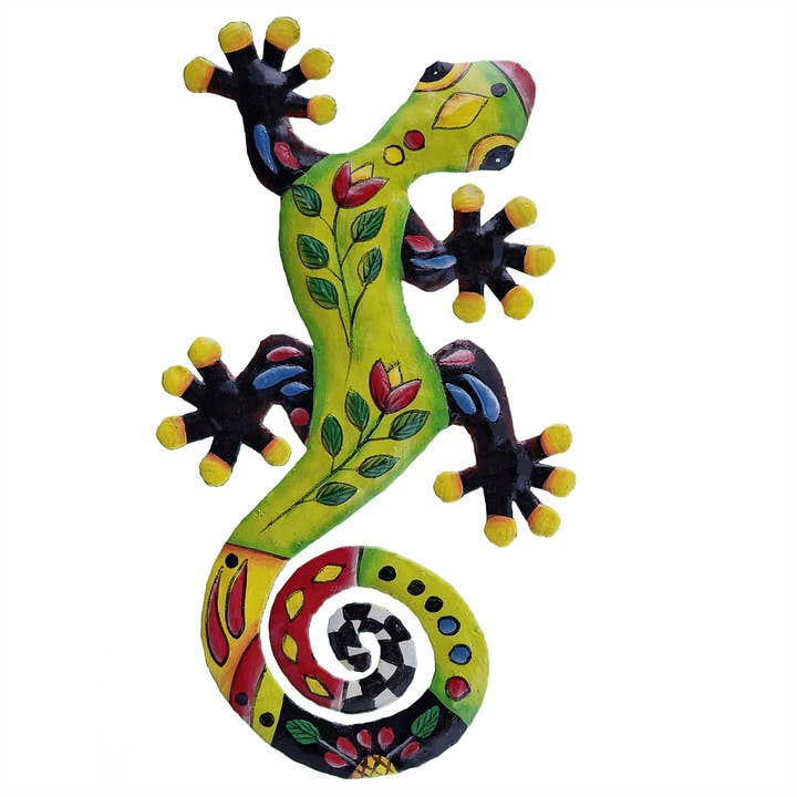 Medium Painted Gecko #6 for wholesale by Le Primitif Galleries