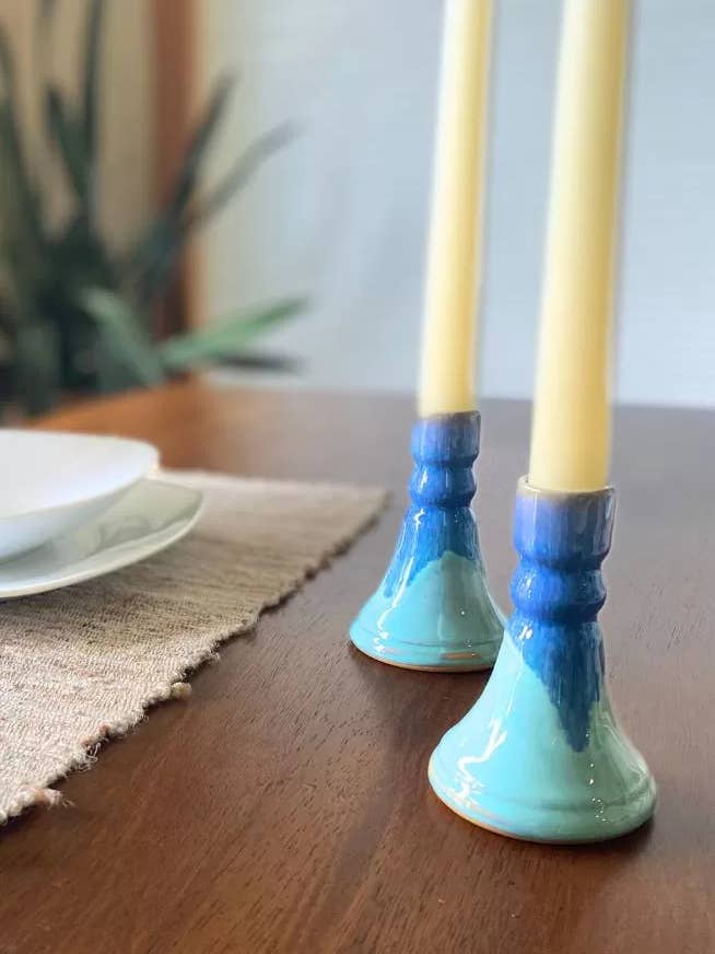 Candleholder Ceramic- Tall for wholesale by Ganesh Himal Trading
