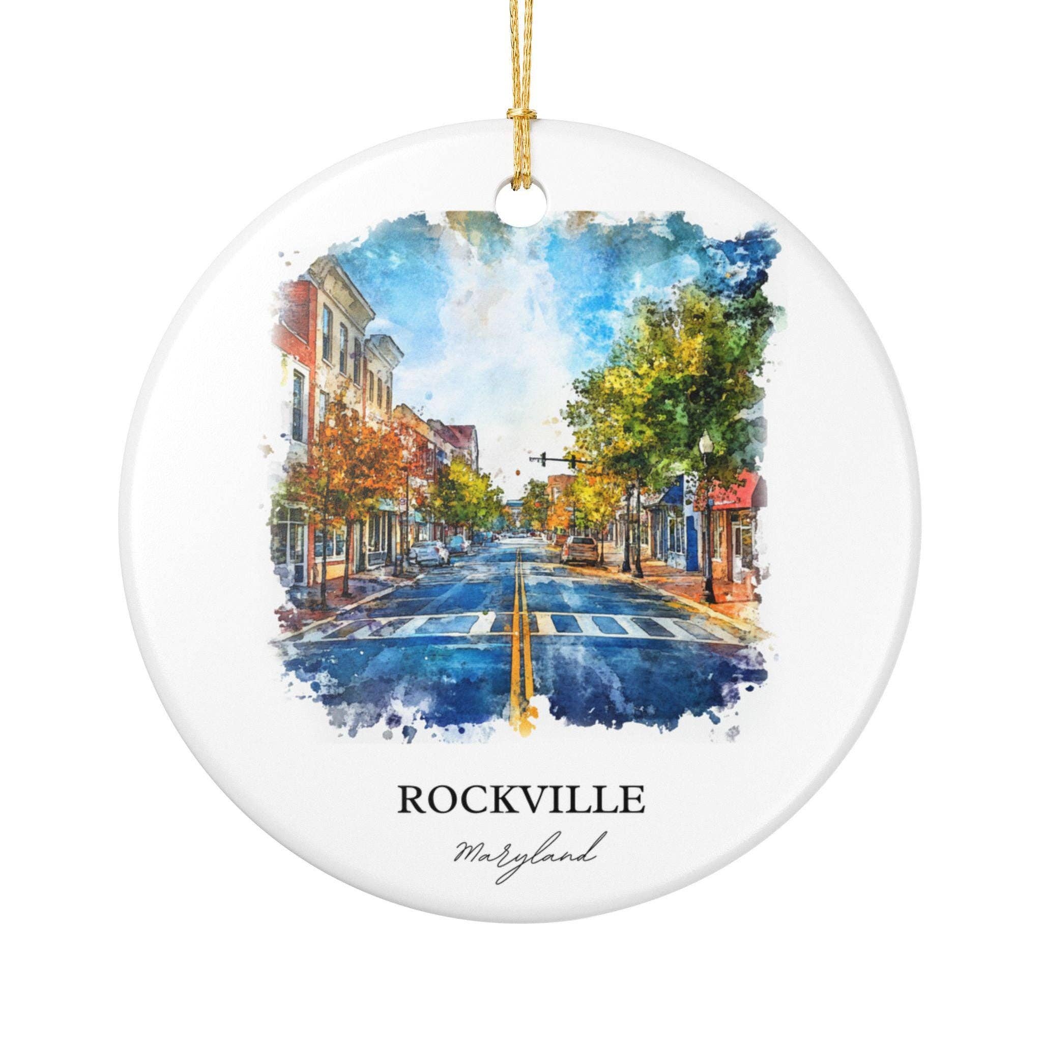 Premium Travel Art – Engroshandel Pynt – Rockville Maryland Ornament: Unik Rockville MD Souvenir, Rockville Julepynt og Autentisk Maryland Gave1