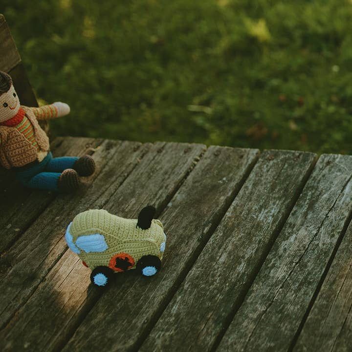 Pebblechild - Venta al por mayor Peluche - Niños y bebés - Sonajero de tractor de juguete de ganchillo para bebé5