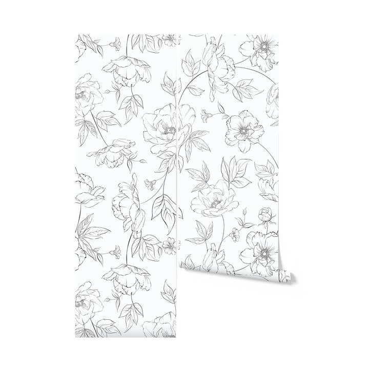 Dainty Floral Line Wallpaper - BIG for wholesale by Timberlea