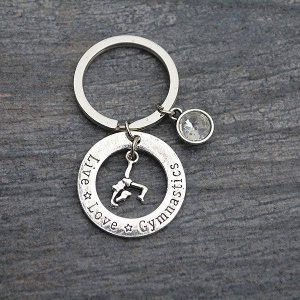 Live Love Gymnastics Keychain for wholesale by Sportybella