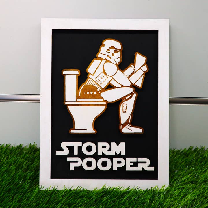 Divertente Insegna da Bagno e Porta, Toilette Geek Stormtrooper per la vendita all'ingrosso da parte di Herbs&Belles