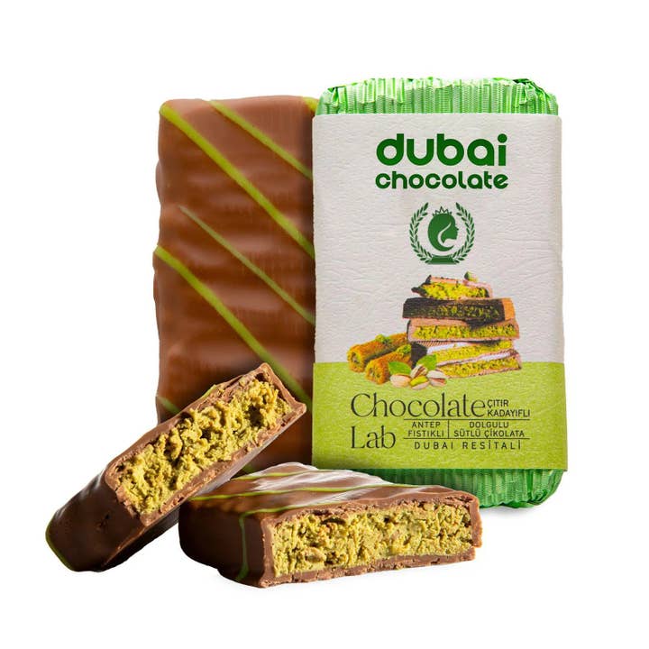 Carian's Bistro Chocolates - Wholesale Chocolate Bar - Famous Dubai Chocolate Bar, Premium Pistachio,  3.35 oz5