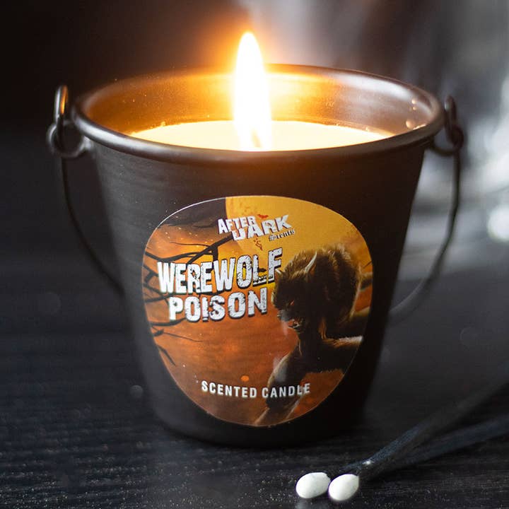 Werewolf Poison Gothic Halloween Candle Bucket for wholesale by Something Different Wholesale