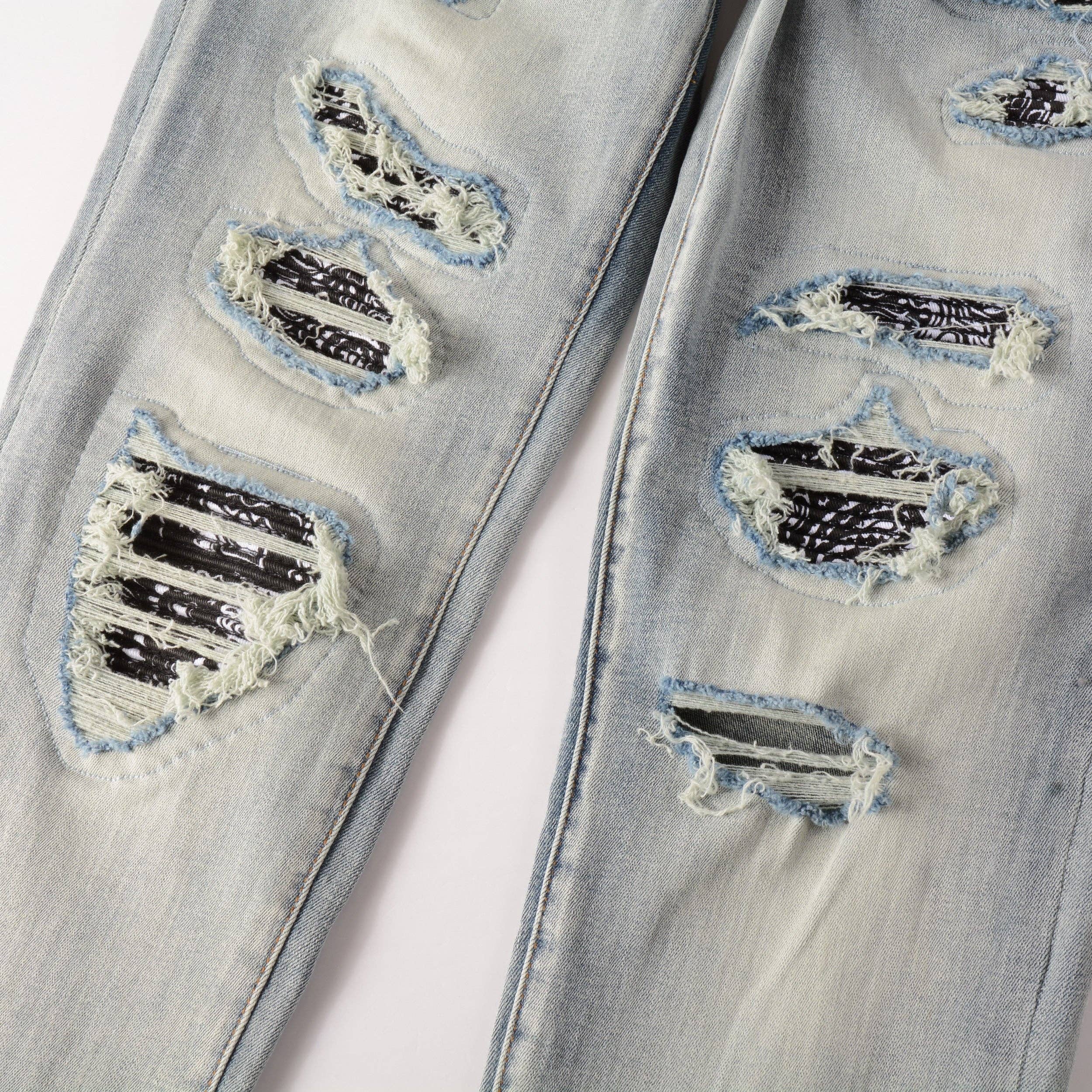 PRVTE LONDON - Wholesale Jeans - Men's - WASHED PAISLEY JEANS3