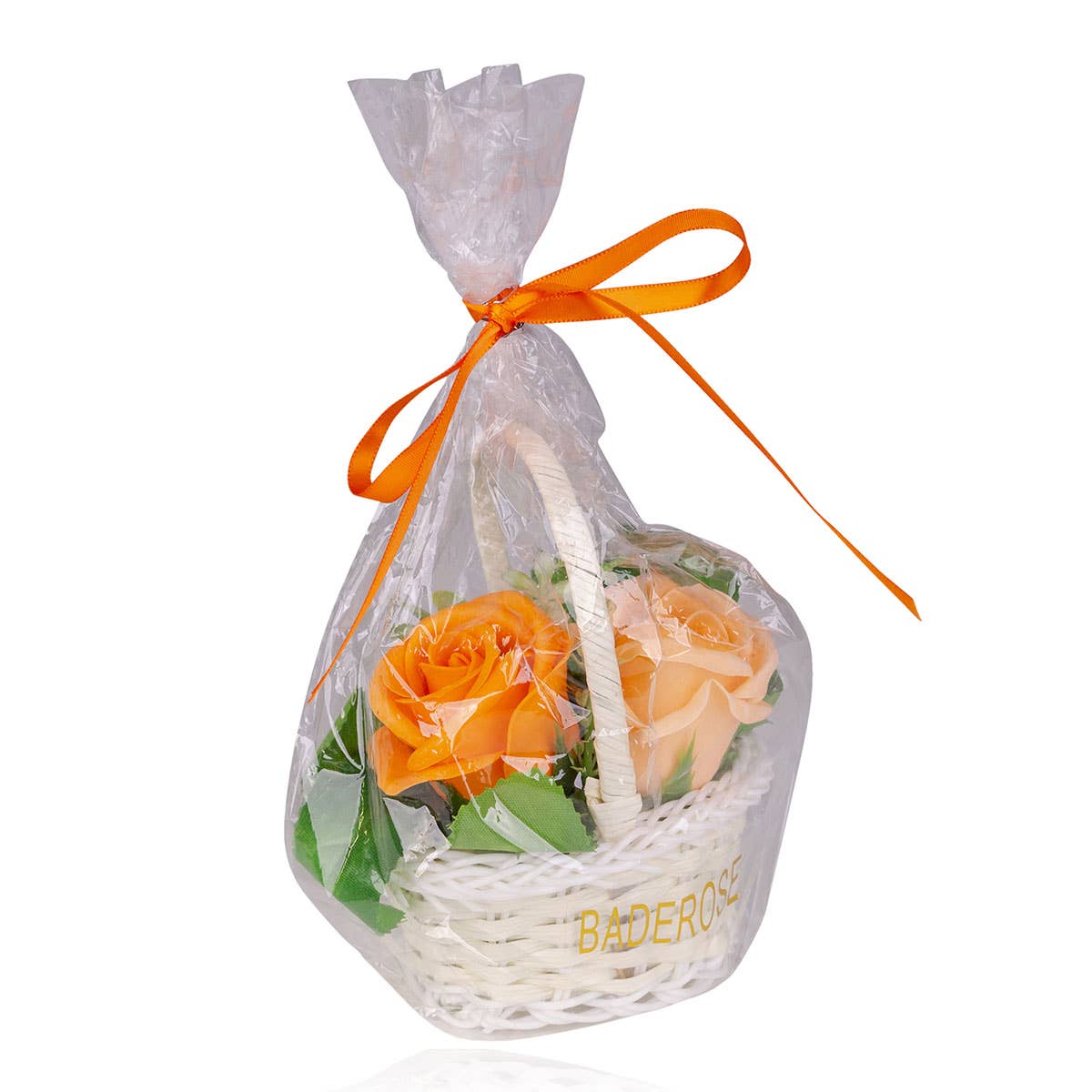 Accentra - Wholesale Bath & Body Set - Bath roses in a handle basket, soap roses / bath blossoms1