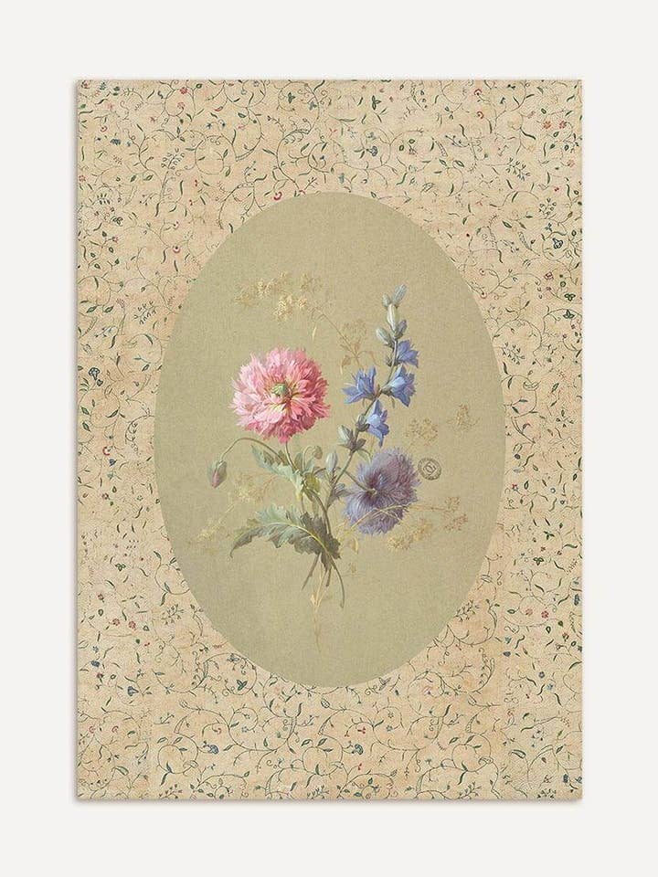 Floral Medallion – Botanical Vintage Art Print for wholesale by Modern Antique Prints