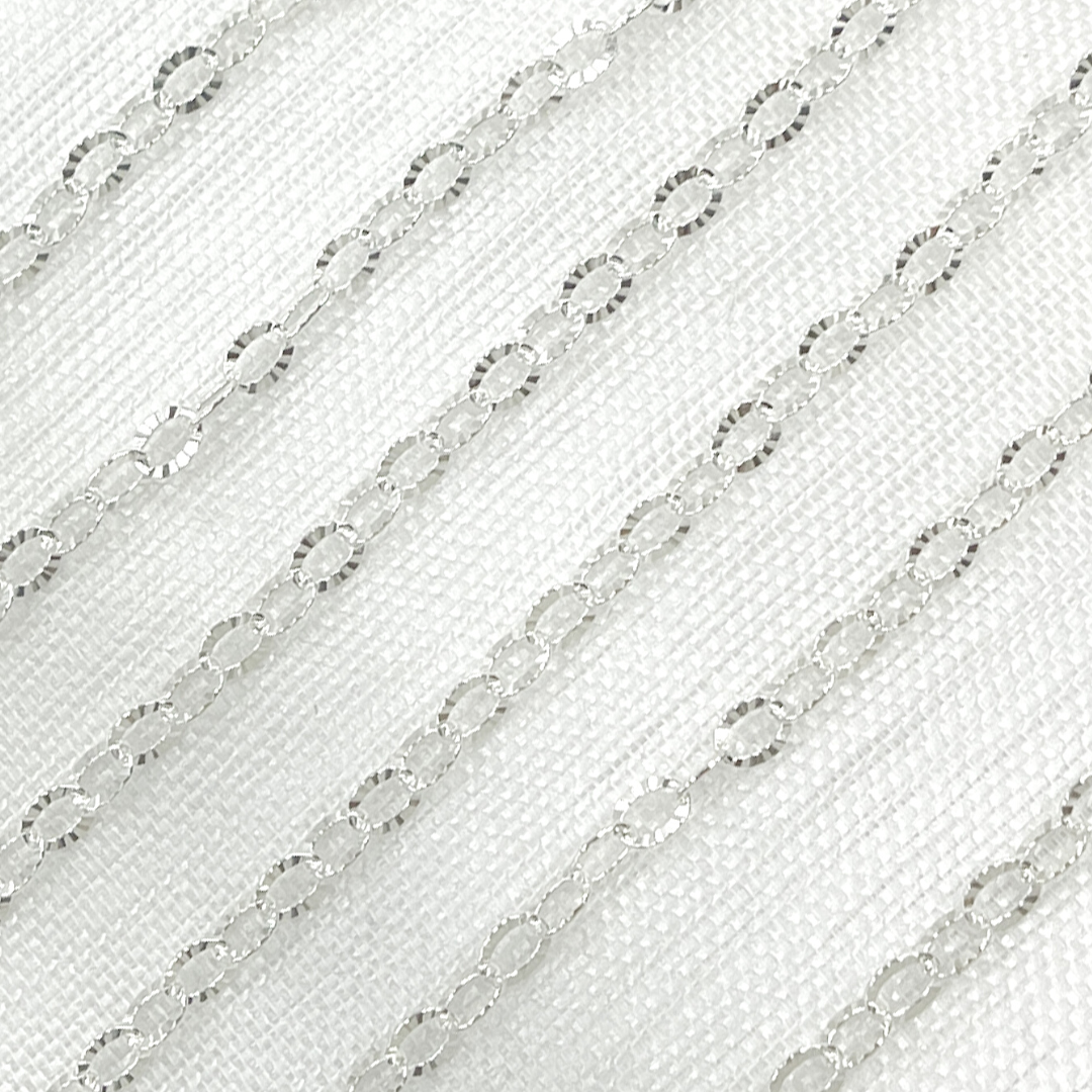 Jewels & Chains - Wholesale Link & Chain Necklace - V187SS. Sterling Silver Hammered Oval Link Chain2