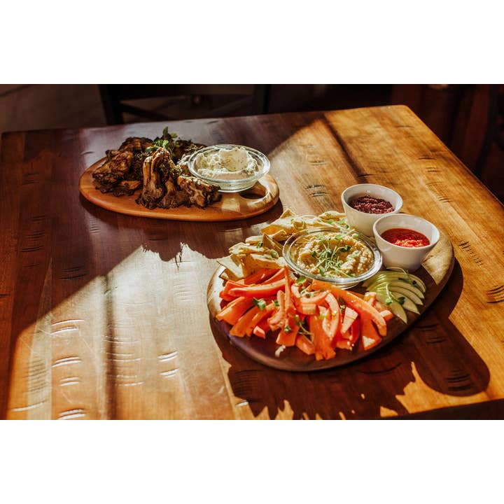 Pebble Shaped Acacia Serving Board 12" x 9" - Core for wholesale on Faire2