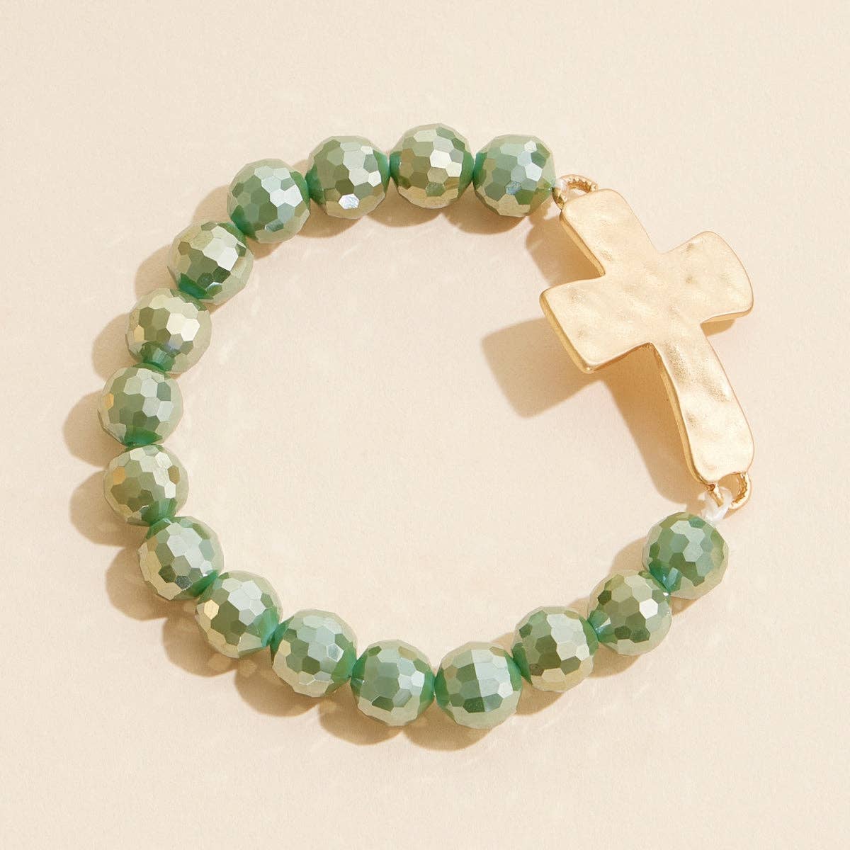 Frem - Wholesale Beaded Bracelet - Glass Bead Bracelet with Cross Charm5
