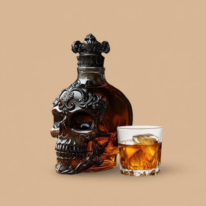 400ml Crystal Skull Decanter – Wine & Whiskey Bar Display for wholesale by Buddha Ayurveda