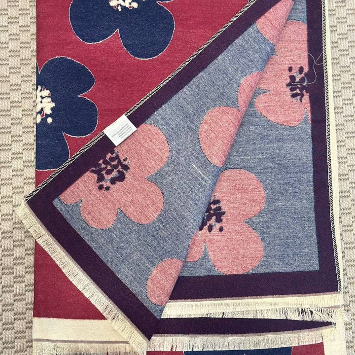 ADORA - Wholesale Scarf - Women's - double-faced floral scarf1