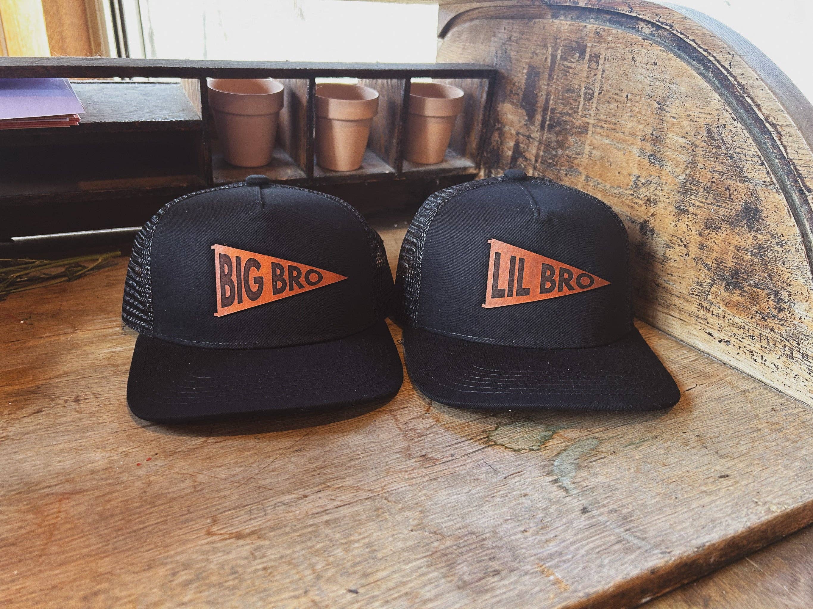 Left Grain - Wholesale Kids Hat - Kids - Big Bro and Lil Bro Pennant Leather Patch Kids Hat12
