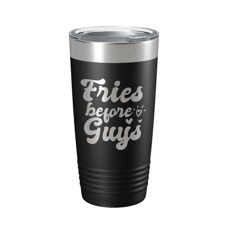 Pommes frites före killar Tumbler rolig galentins dag resemugg Alla hjärtans singel isolerad lasergraverad kaffekopp retro 20 oz för wholesale av CarveBright