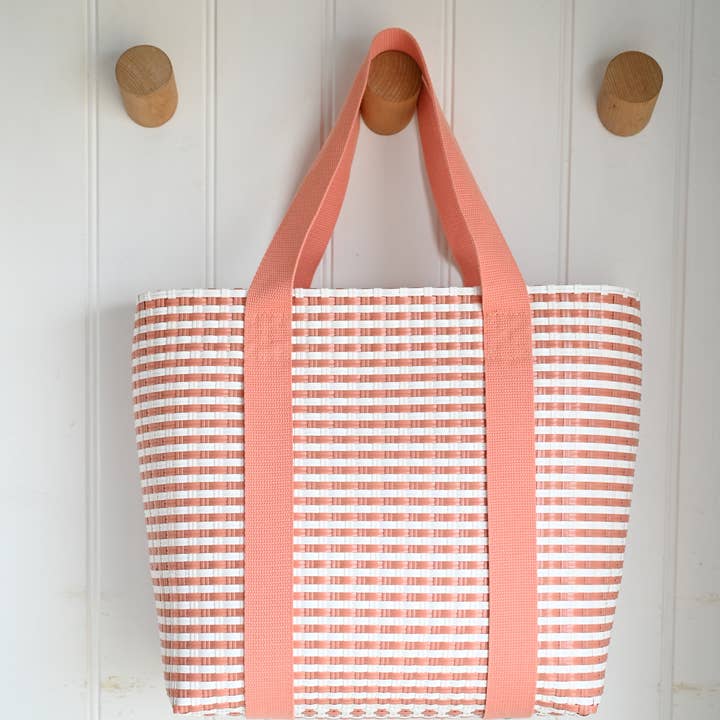 Portofino Woven Insulated Basket Bag Melon Pink 20L for wholesale by Navigate Ltd