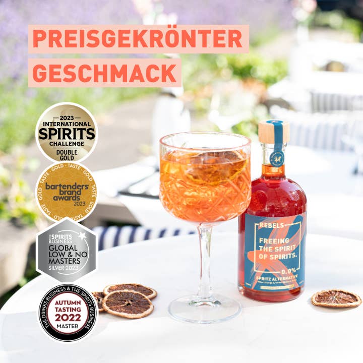 REBELS 0.0% - Wholesale Non-Alcoholic Aperitif/Mocktail - DOLCE SPRITZ/alcohol-free Aperol/Spritz/0.0%