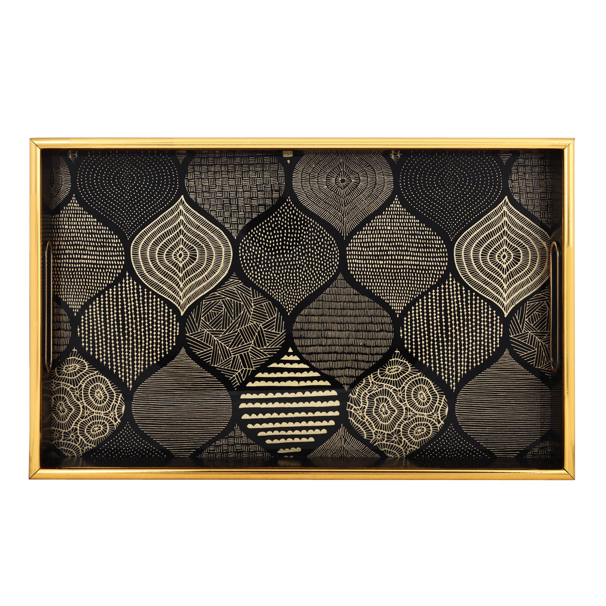 SINT - Wholesale Serving Tray - Vintage Rectangle Serving Tray with Handles- Pack of 23