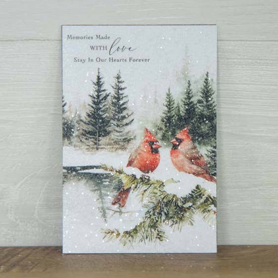 New Magnet Glittered Memories Made With Love Winter Cardinal for wholesale by Summer Snow Art