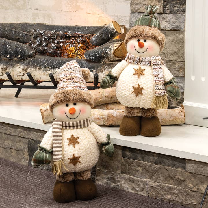 Bright Ideas - Wholesale Christmas Decoration - Cozy Brown Standing Snowmen 2 Assorted1